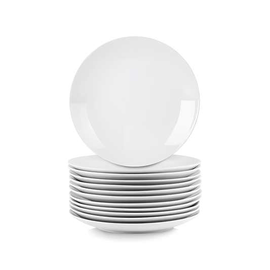 10.5" 12-Piece Porcelain Dinner Plate Set | Dinnerware | NordicAbode.com