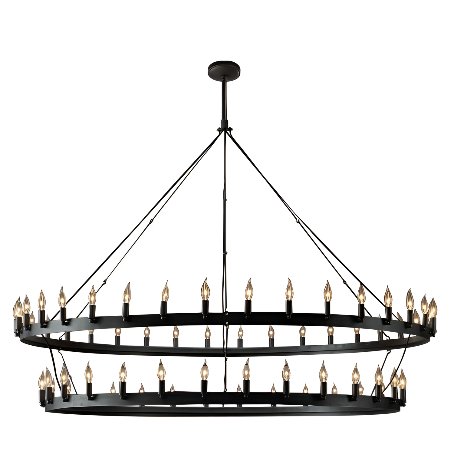 Rotondo Round Black Chandelier - Pendant Light | Lighting | NordicAbode.com