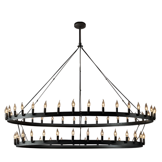 Rotondo Round Black Chandelier - Pendant Light | Lighting | NordicAbode.com