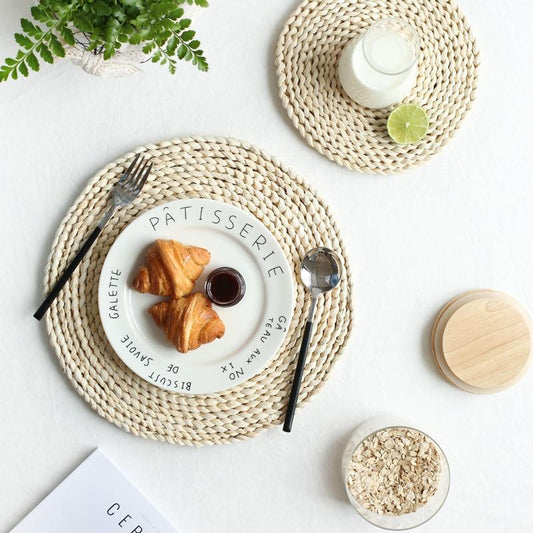 Dining Table Woven Ivory Mat - Nordic Side - diningroom, kitchen