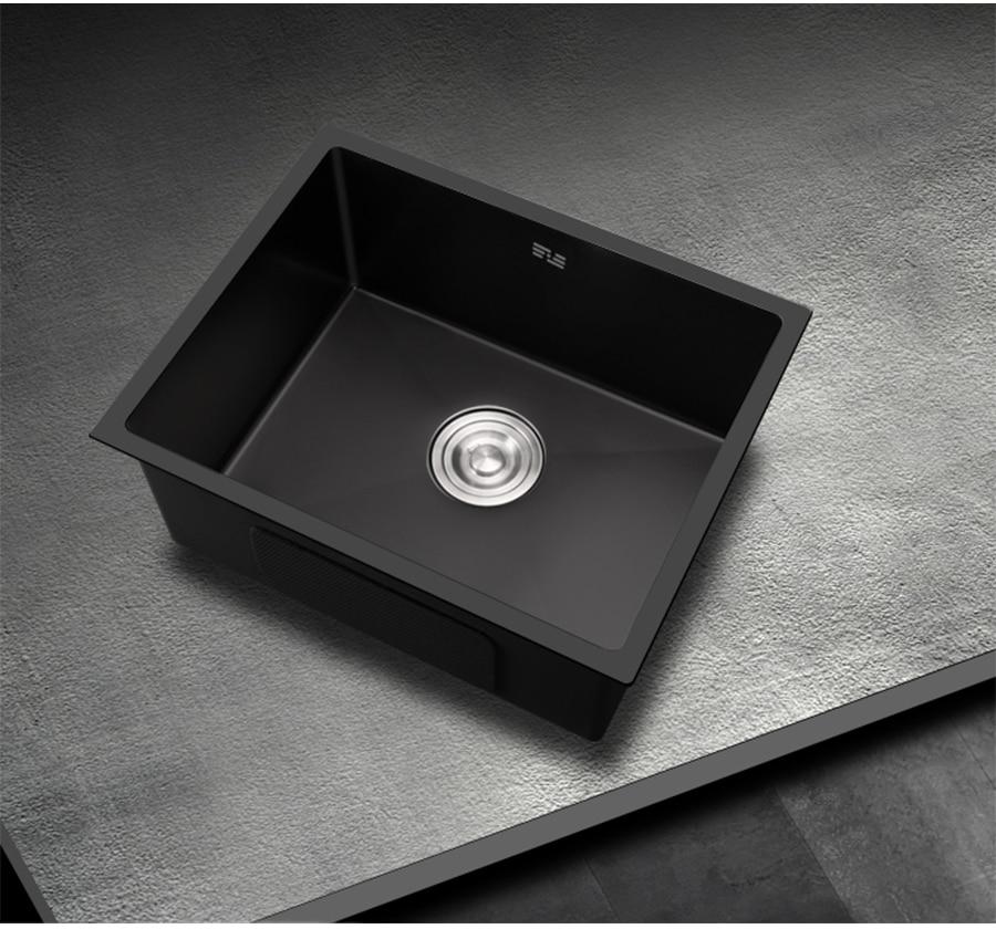 Philippus - Black Nano Stainless Steel Kitchen Sink - Nordic Side - 03-27, feed-cl0-over-80-dollars, modern-pieces