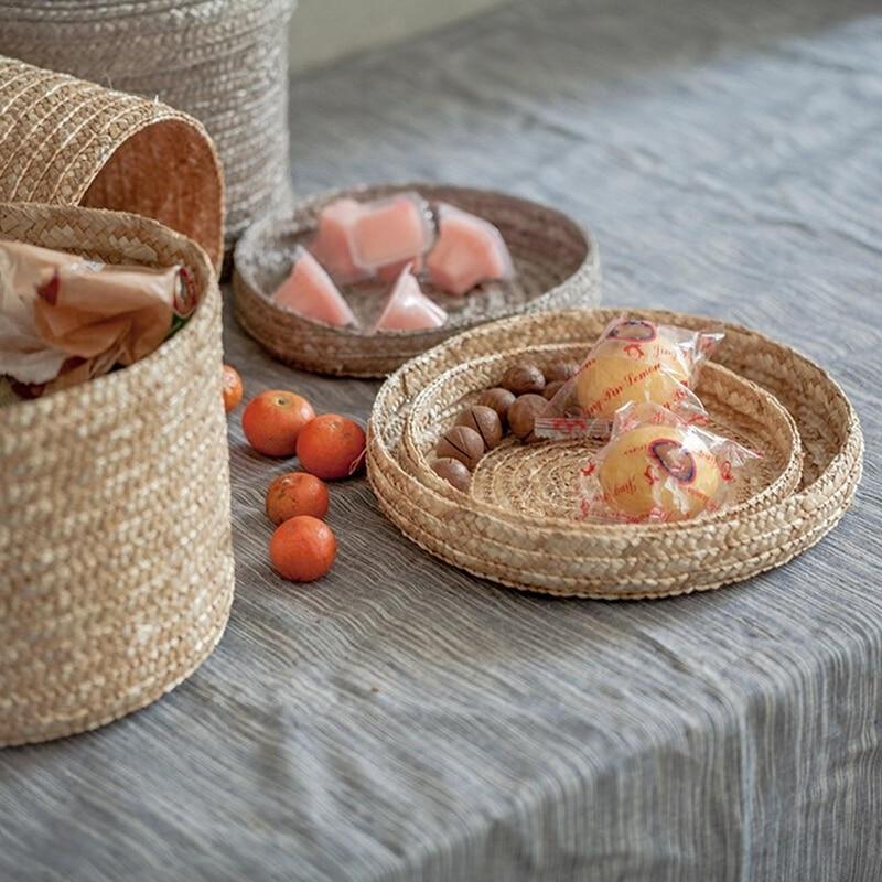 Kade - 3 Piece Handmade Straw Basket Organizer - Nordic Side - 02-07, modern-farmhouse