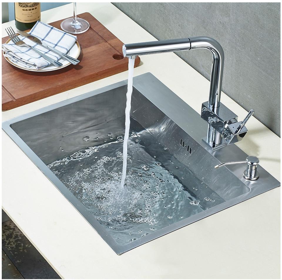 Brantley - Single Handmade Stainless Steel Kitchen Sink - Nordic Side - 03-16, modern-pieces