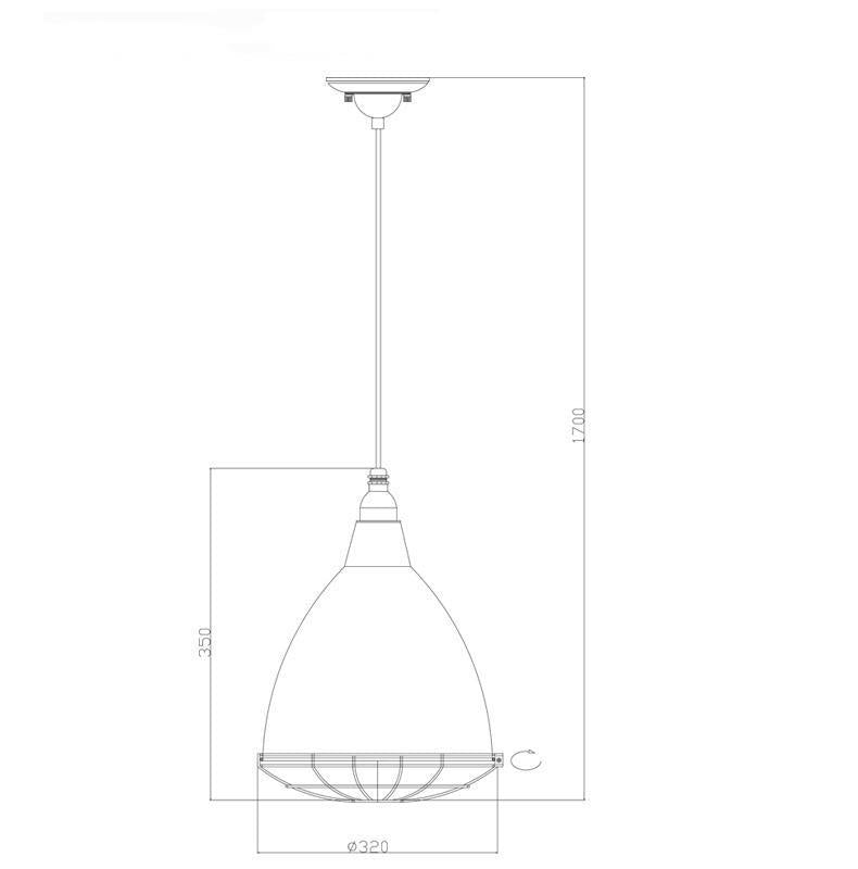 White Industrial Vintage Pendant Light - Nordic Side - 