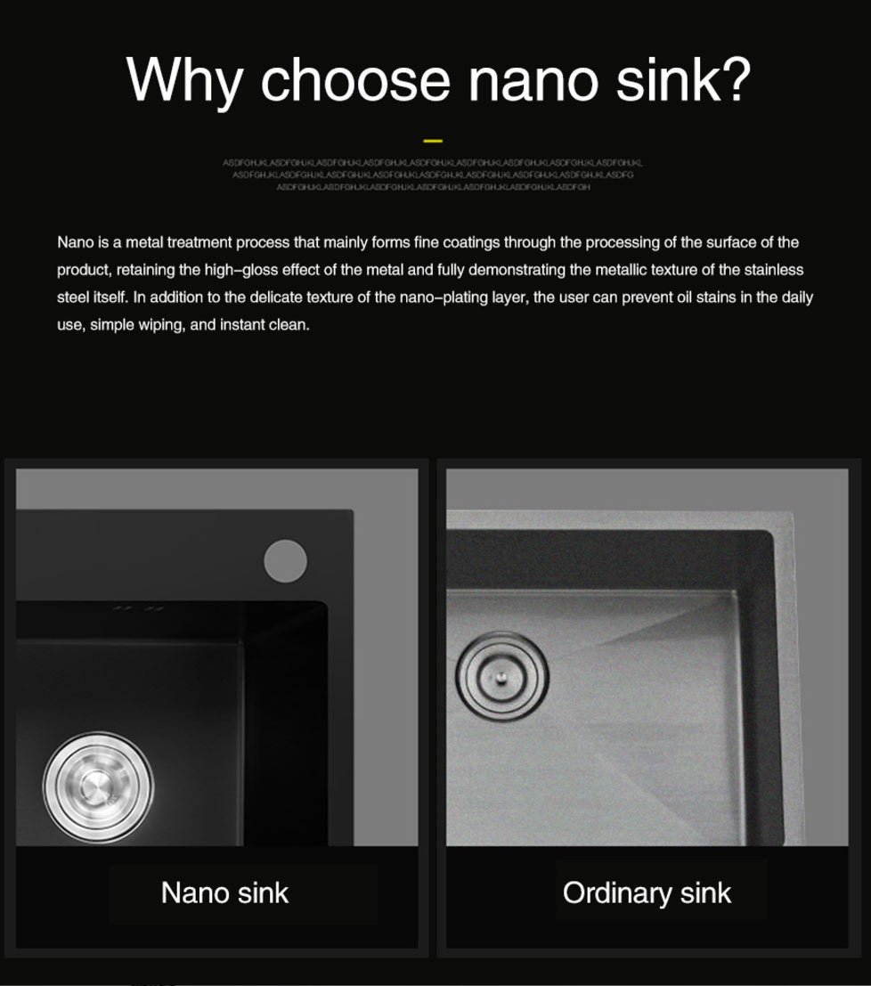 Ari - Black Nano Antibacterial Stainless Steel Double Bowl Kitchen Sink - Nordic Side - 03-18, modern-pieces