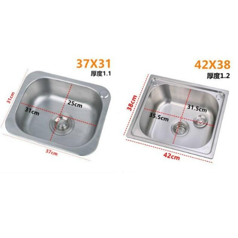 Matteo - Single Thick Stainless Steel Basin Kitchen Sink - Nordic Side - 03-18, modern-pieces