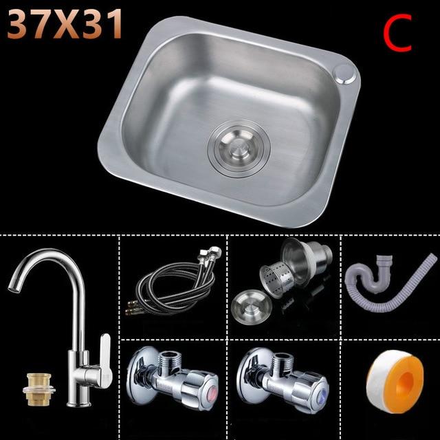 Matteo - Single Thick Stainless Steel Basin Kitchen Sink - Nordic Side - 03-18, modern-pieces