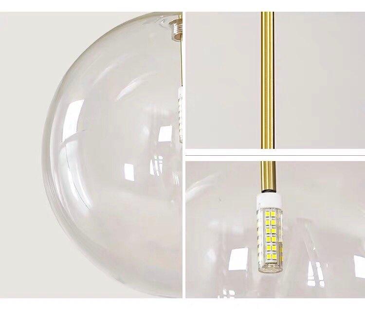 Clear Glass Iron Droplight - Nordic Side - 
