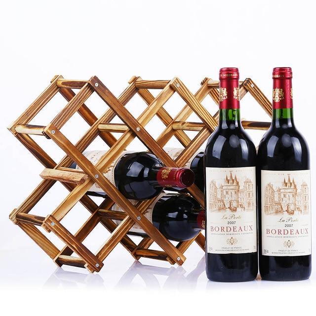 Foldable Wooden Wine Bottle Rack - Nordic Side - 