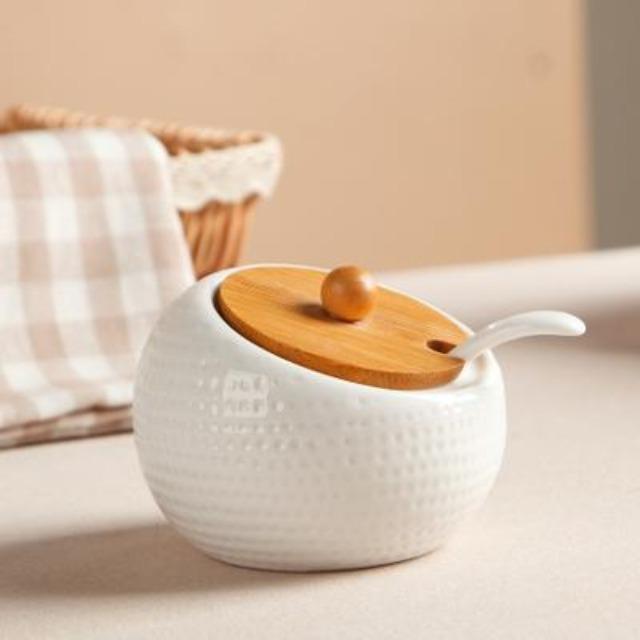 Portia - Seasoning Porcelain Kitchen Jar - Nordic Side - KITCHEN & DINING, KITCHENWARE