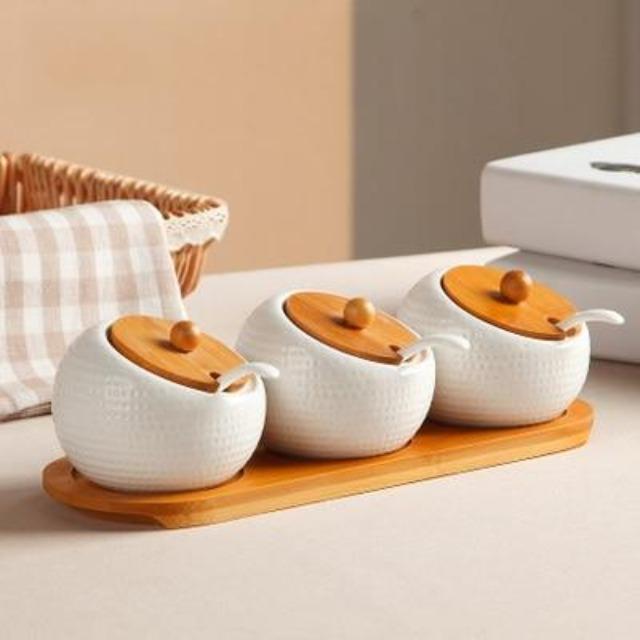 Portia - Seasoning Porcelain Kitchen Jar - Nordic Side - KITCHEN & DINING, KITCHENWARE
